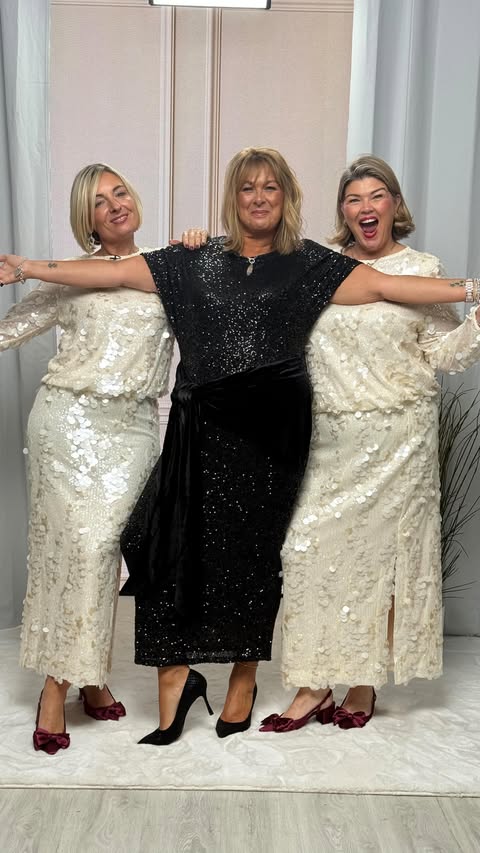 Instagram post by @clubforty.claire for Never Fully Dressed. Caption reads: Our fabulous style makeover guest, Therese, wanted....