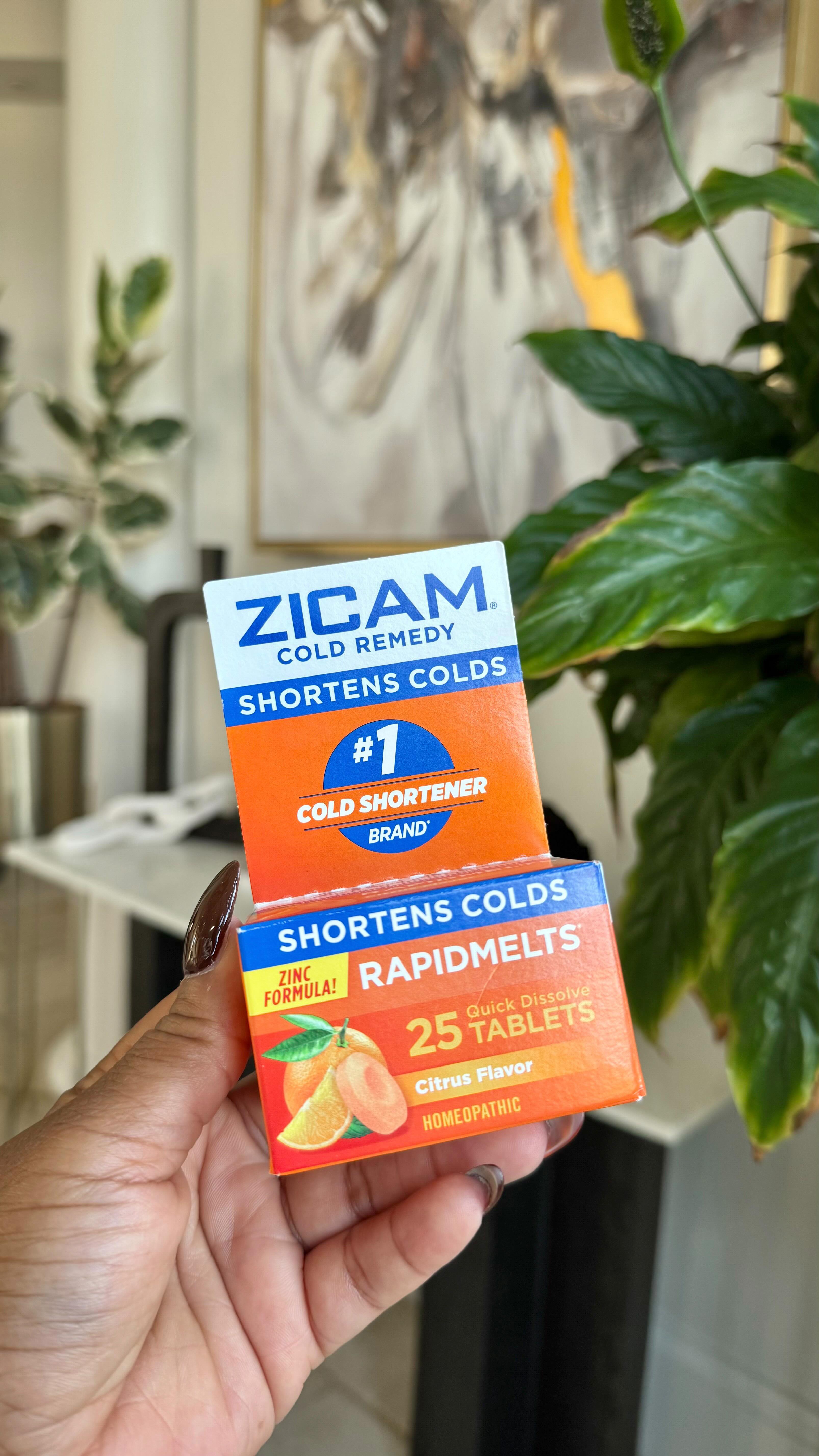 Instagram post by @herlifesparkles for Zicam. Caption reads: Did I come home with an extra souvenir?? No, thank....
