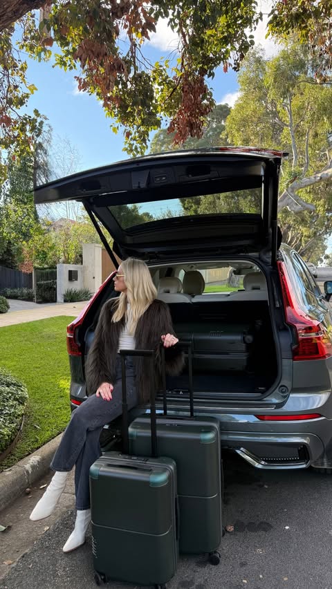 Instagram post by @kahlia.howe for Volvo Cars. Caption reads: The perfect travel pairing. The sleek design of my....