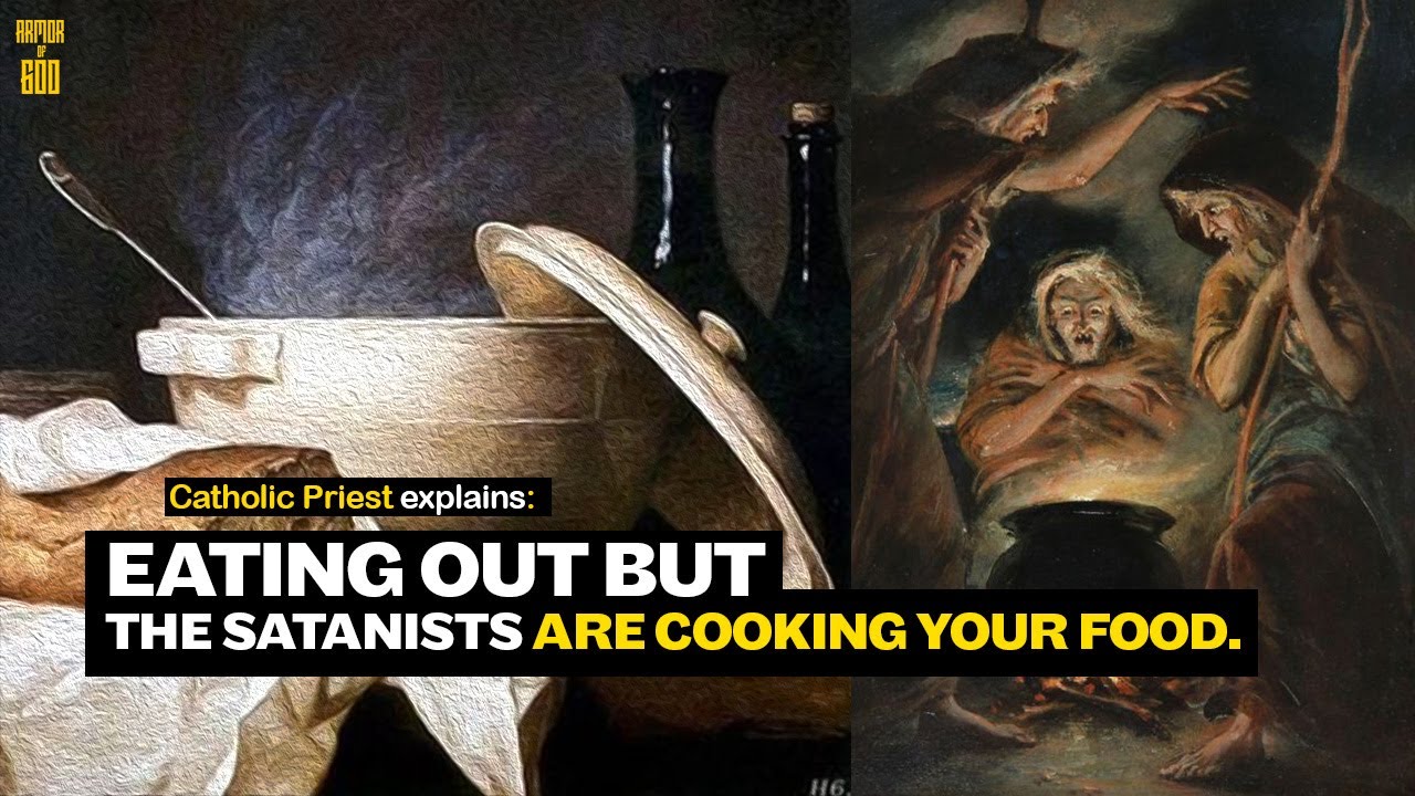 YouTube post by @spiritualwarfareseries for Ridge Wallet. Caption reads: Remember what the priest said about "eating....