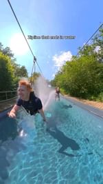 Instagram post by @worldzexplore for EARTH OFFICIAL. Caption reads: O'Fun Park in France features an exciting zip line....