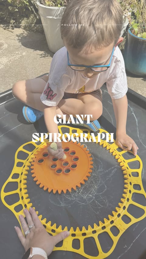 Instagram post by @donna_rickard_ for Vivid Toy Group. Caption reads: 🌟 Giant Spirograph 🌟 Ad Sunshine + a creative....