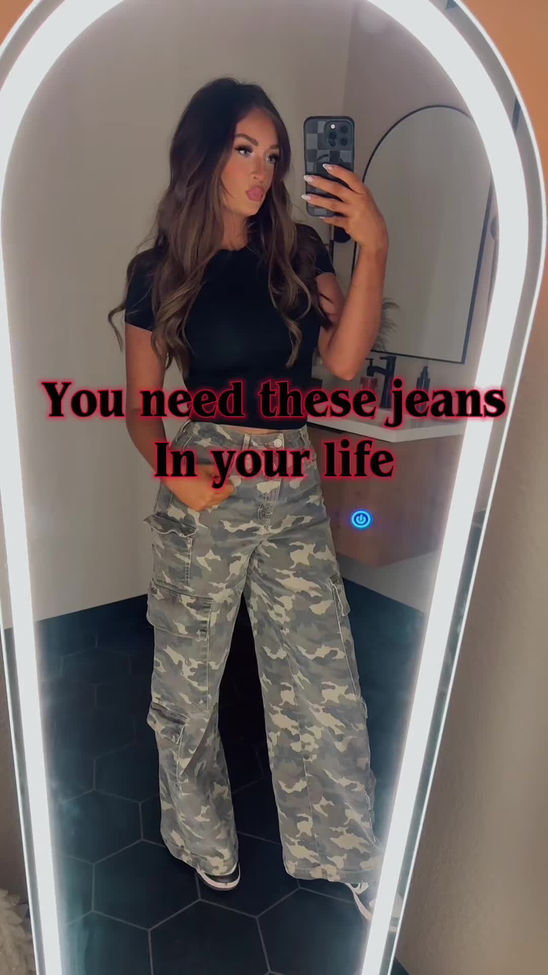 TikTok post by @presleybassinger for Wild Oak Boutique. Caption reads: [...] sized down! I’m 5’6 for reference! @Wild Oak....