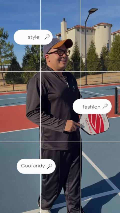 Instagram post by @cosmopolitips for COOFANDY. Caption reads: [...] moves with you. Wearing this all black....