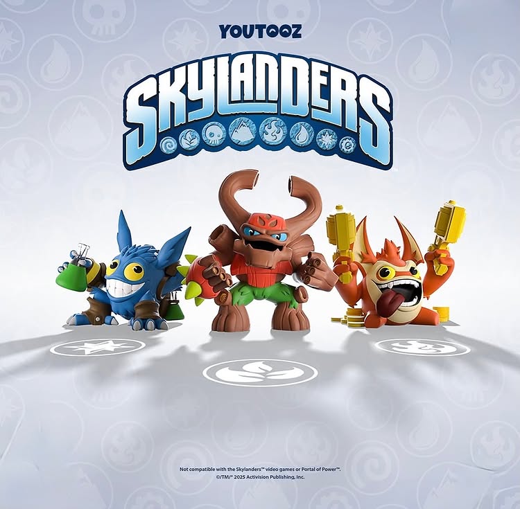 Instagram post by @funkopopsnews for Youtooz. Caption reads: First look at the new Skylanders YouTooz figures!....