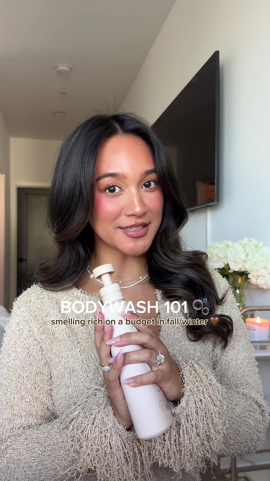 TikTok post by @camella.lacompte for Athena Club. Caption reads: my current favorite body wash 🫧🛁 @Athena Club....