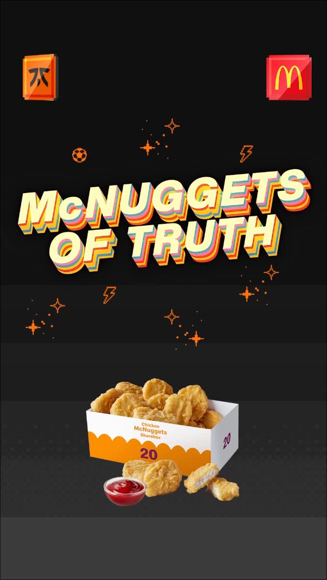 Instagram post by @sara_guzo for FNATIC. Caption reads: 🔥 McNUGGETS® OF TRUTH 🔥
@BSmith_esports puts....