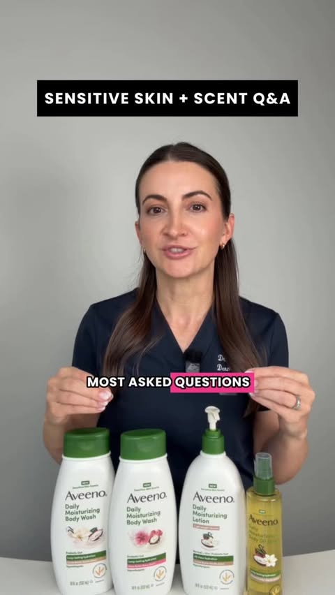 Instagram post by @draleksandrabrown for Aveeno. Caption reads: #AveenoPartner Sensitive skin doesn’t [...].