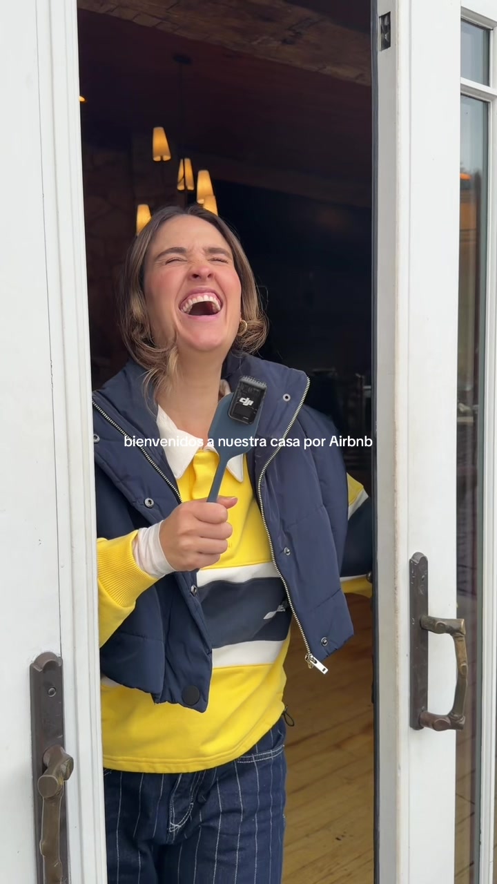 TikTok post by @stefroitman for Airbnb. Caption reads: Cause the best things this season aren't things at....