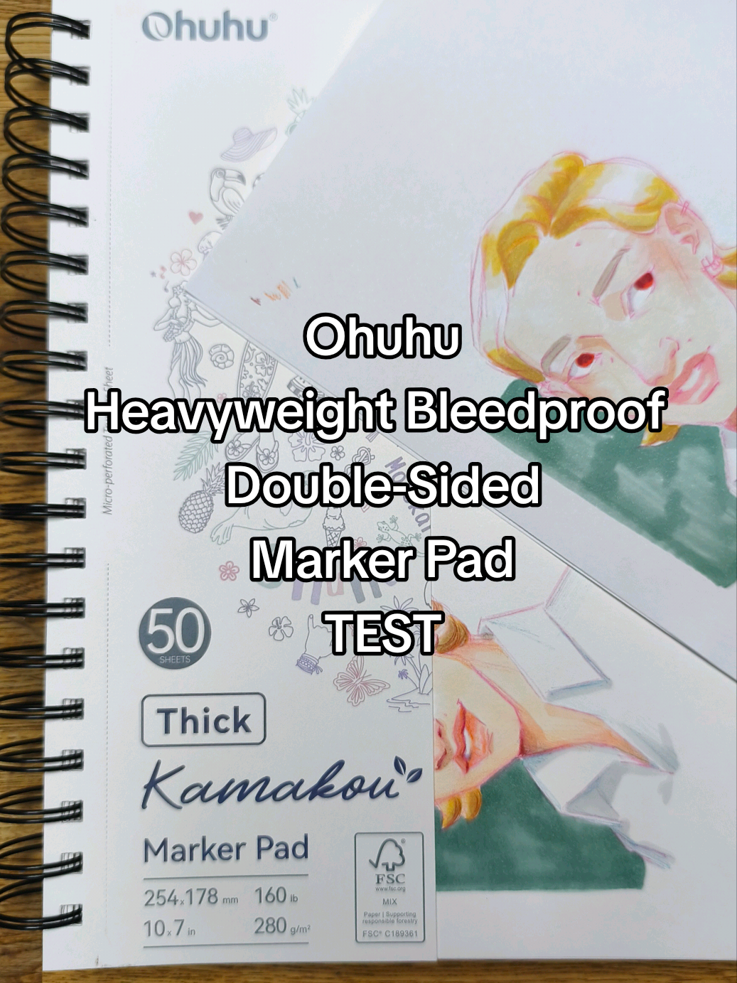 TikTok post by @mlle_pysthache for Ohuhu. Caption reads: I am using the Ohuhu Heavyweight Bleedproof....