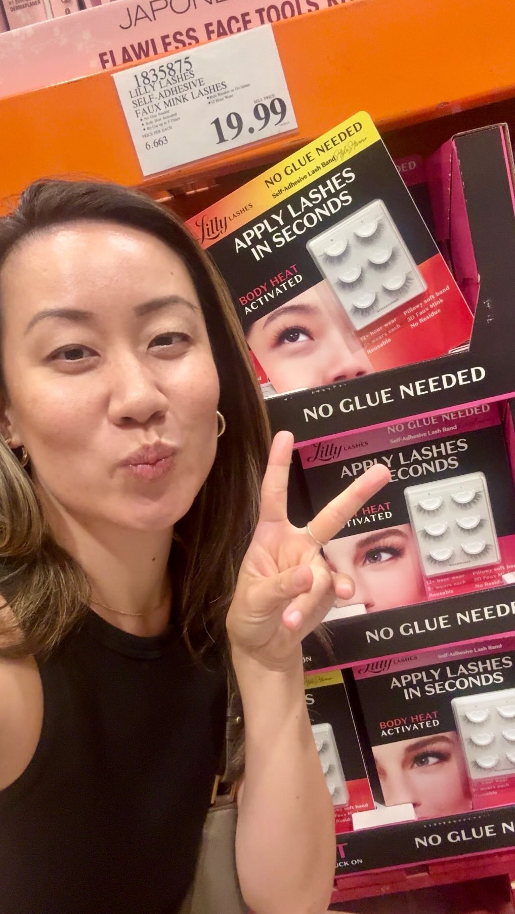 Instagram post by @costcoclaudia for Lilly Lashes. Caption reads: ✨Lilly’s Lashes for $19.99✨
Item #: 1835875

Put....