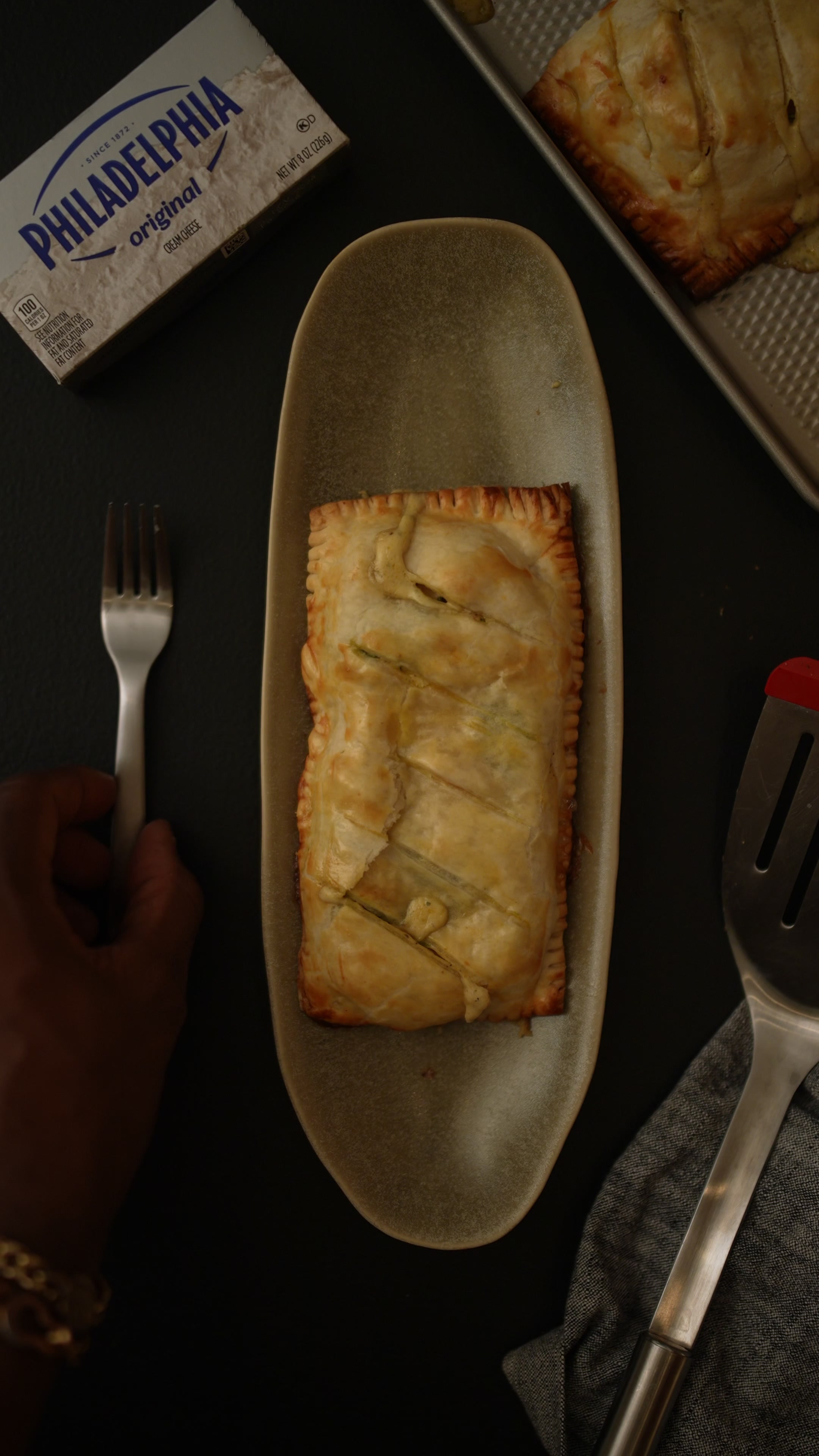 TikTok post by @samofrais for Philadelphia. Caption reads: This is my @Philly Cream Cheese Chicken Alfredo....