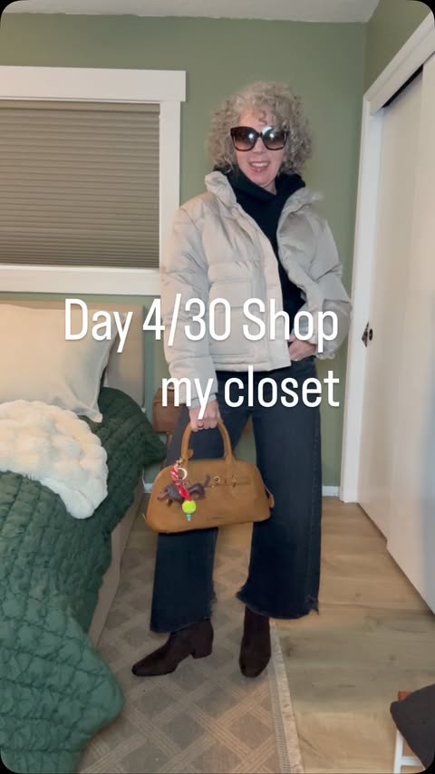 Instagram post by @jills_silverlining_66 for Marshalls. Caption reads: DAY 4/30 SHOP MY CLOSET, LETTING AI PICK MY....