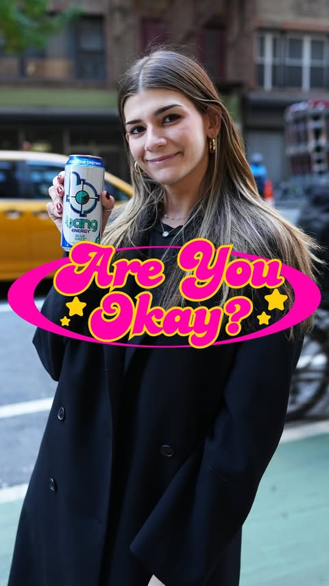 Instagram post by @areyouokayshow for Bang Energy. Caption reads: a theater kid & her energy drink @bangenergy....