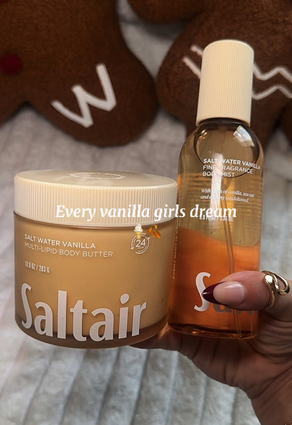 TikTok post by @yolysfavorites for Saltair. Caption reads: Saltairs salt water vanilla has me in a [...].