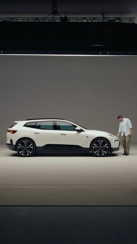 Instagram post by @stevebooker for Polestar. Caption reads: Say hello to the new Polestar 4 SUV. I had the....