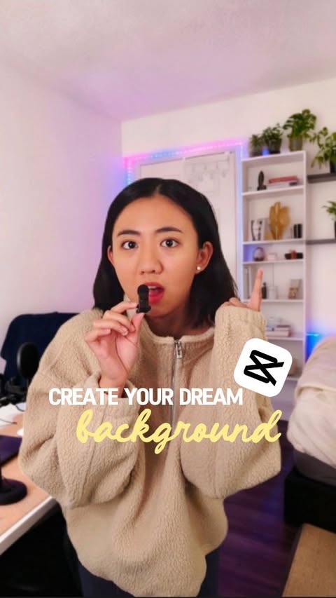 Instagram post by @itsmaelam for CapCut. Caption reads: [...] your DREAM background image with AI in....