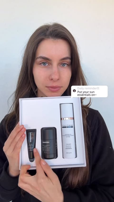 Instagram post by @iamolliee_ for DRMTLGY. Caption reads: Put your essentials on with @drmtlgy sun....