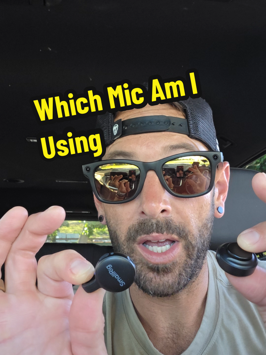 TikTok post by an influencer for SmallRig. Caption reads: [...] #wirelessmicrophone #smallrigs70....