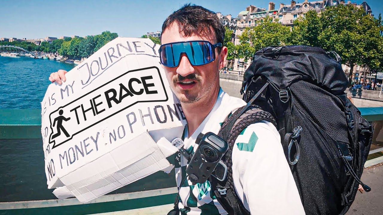 YouTube post by @thegreathans_ for Revolut. Caption reads: I tried THE RACE again - 3500 km without money &....