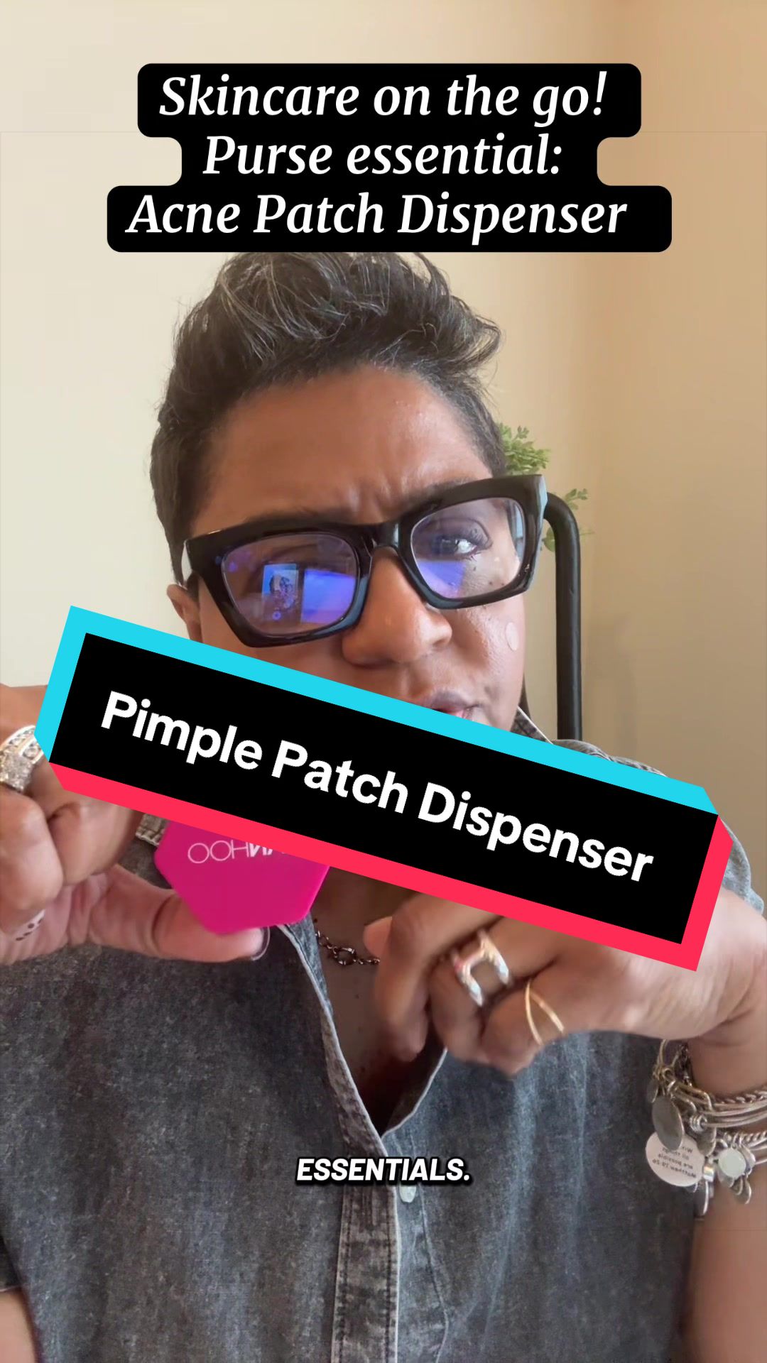 TikTok post by @ddeme24 for Hanhooskin. Caption reads: @Hanhooskin. On the go blemish patch dispenser.....