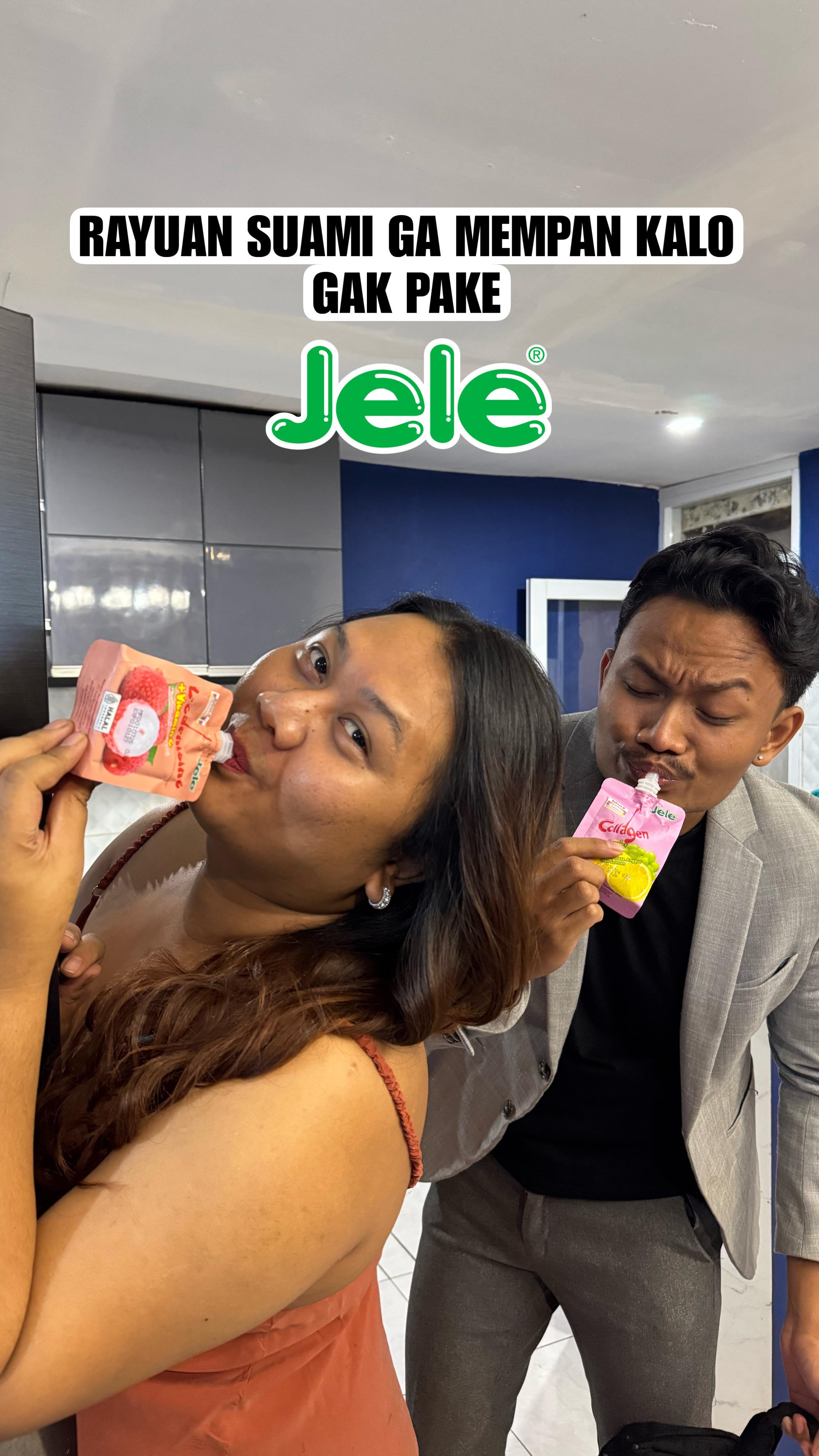 Instagram post by @ibuhajat123 for Jele Indonesia. Caption reads: Rayuan Suami emang gabisa ditolak kalo udah....
