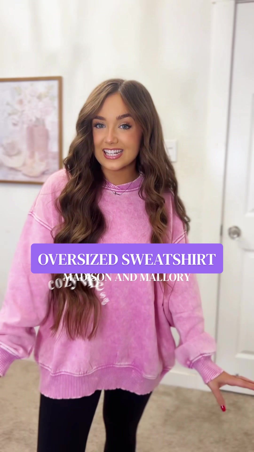 TikTok post by @meredithann333 for Madison and Mallory. Caption reads: The BEST oversized sweatshirt from @Madison and....