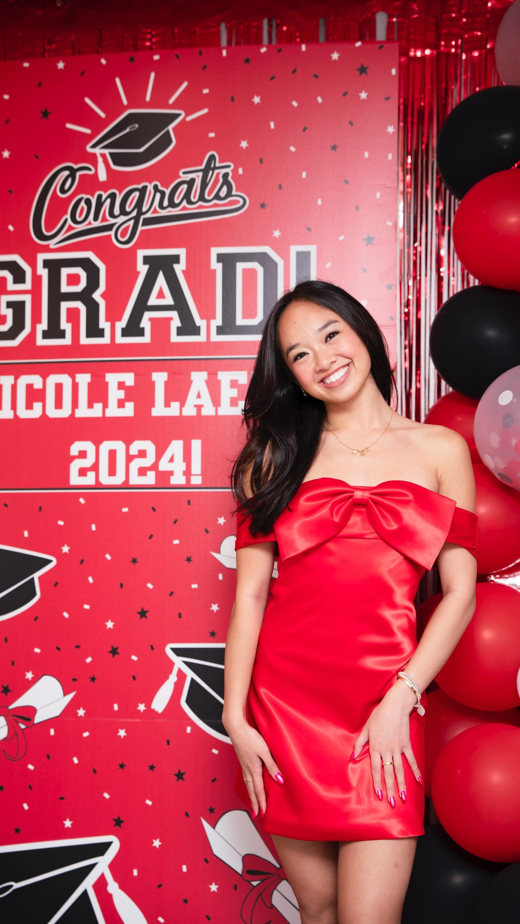 Instagram post by @thelaenofamily for Party City. Caption reads: Set up for my GRAD PARTY with me ft. @PartyCity!....