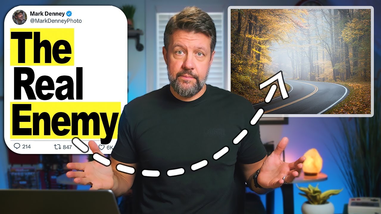 YouTube post by @MarkDenneyPhoto for B&H Photo Video. Caption reads: AI is NOT the Enemy of Photography - Something....