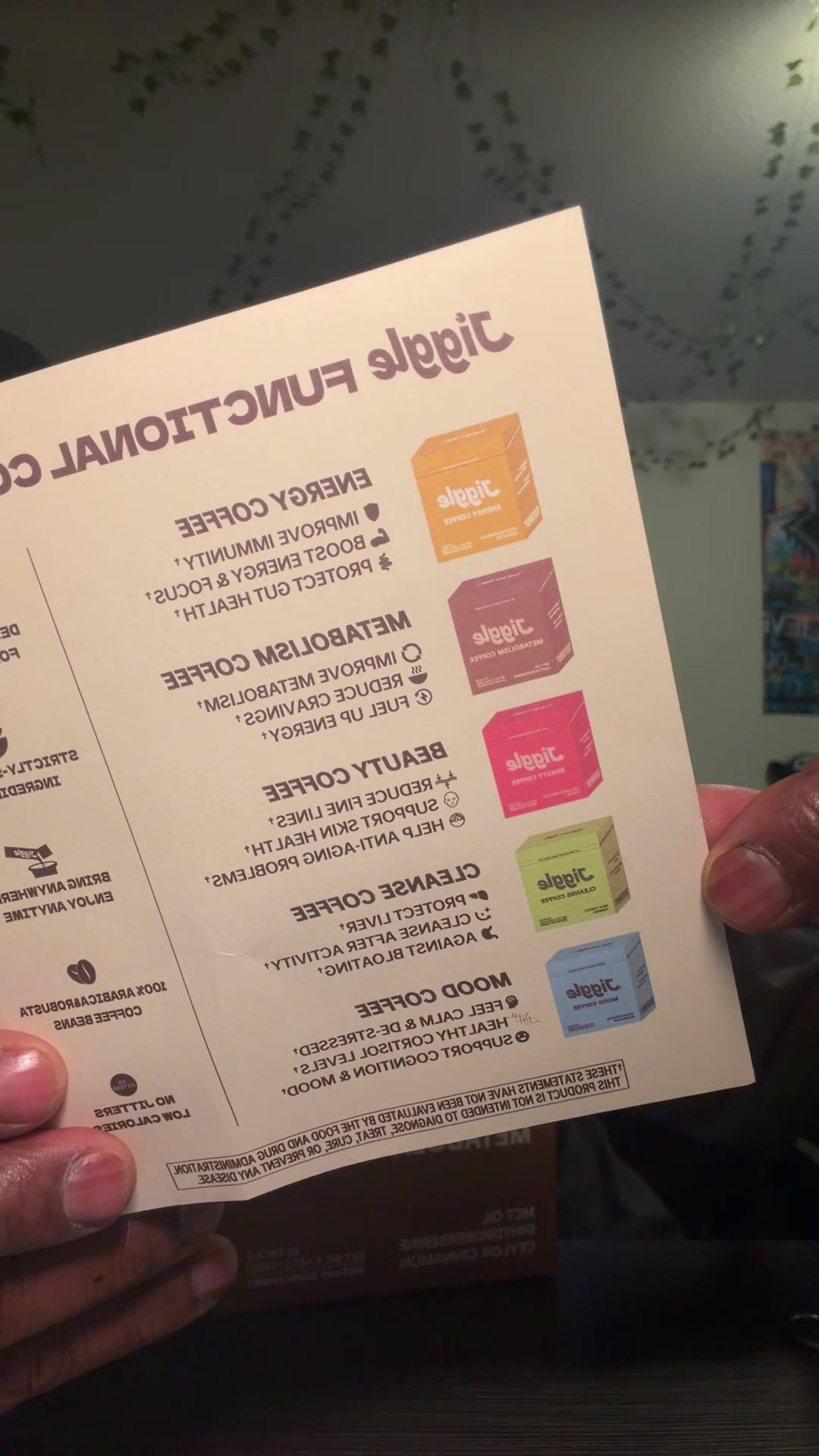 TikTok post by @o.m.g.terrence for Jiggle Coffee. Caption reads: #jigglecoffee #benefits #morningroutine [...].