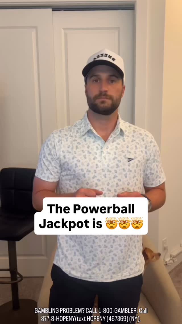 Instagram post by @bobdoessports for Jackpocket. Caption reads: [...] hits the lottery or Robby Breaks 80?....