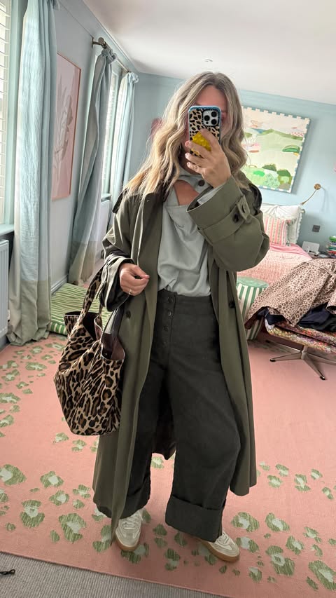 Instagram post by @erica_davies for Soeur. Caption reads: [...] x @johnlewis, grey green jacket....