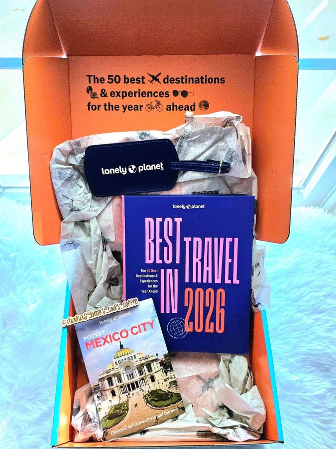 Instagram post by @dianas_books_cars_coffee for Lonely Planet. Caption reads: [...] for the Year Ahead
Publisher : Lonely Planet....