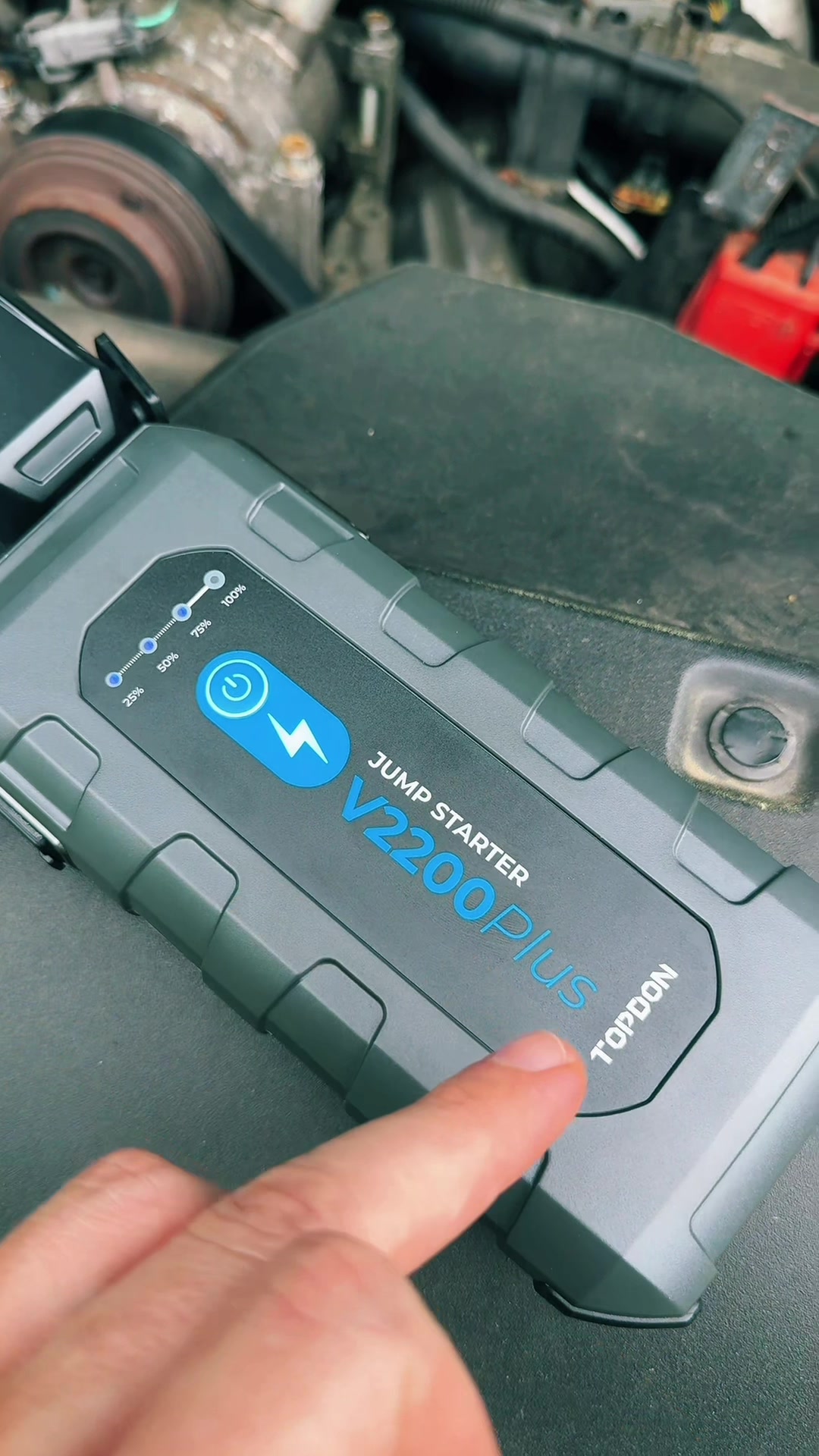 TikTok post by @mrsubaru1387 for Topdon. Caption reads: The @Topdon V2200 Plus is the perfect emergency....