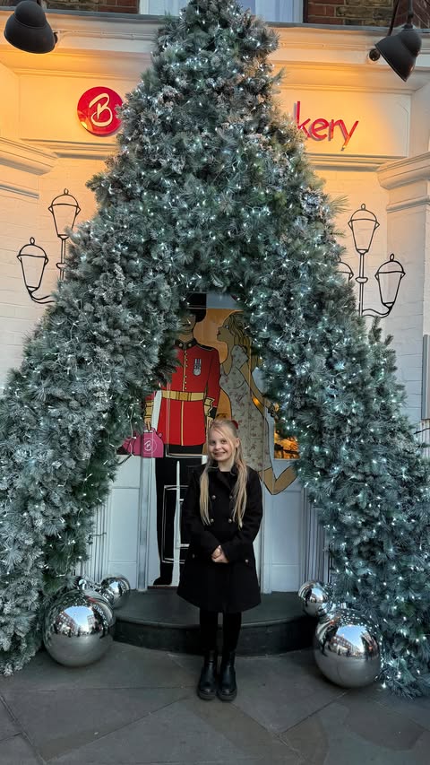 Instagram post by @erin.grace.b for Brigit’s Bakery. Caption reads: Festive afternoon tea at @brigitsbakery ✨🍰 Tucked....