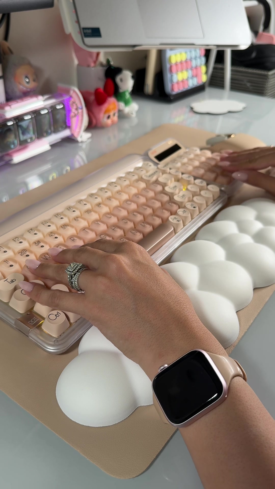TikTok post by @jasmine.azares for LOFREE. Caption reads: My dream creamy keyboard set from @LOFREE Official....