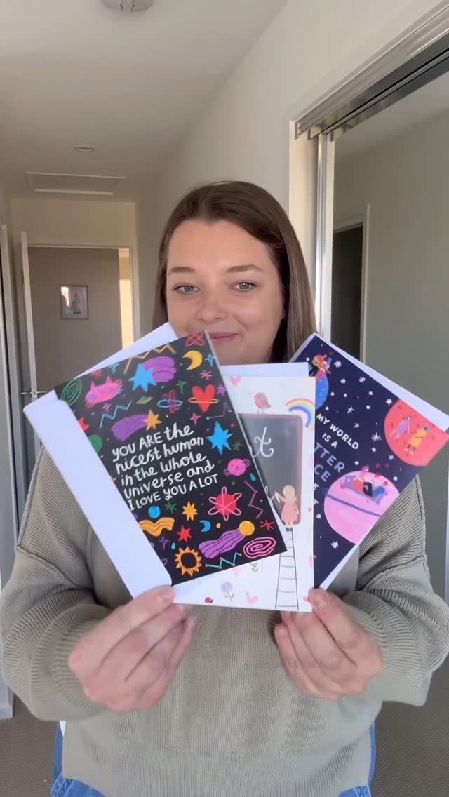 Instagram post by @theblancogirls for Moonpig. Caption reads: [...] shops for a plain old boring card 🥴....