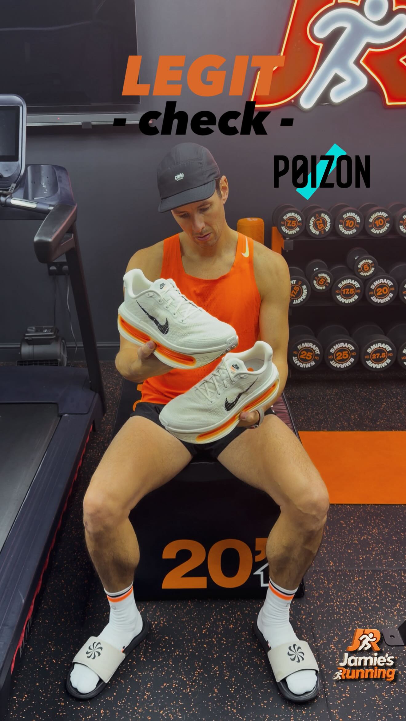 Instagram post by @jamies.running for POIZON. Caption reads: Have you ever bought secondhand shoes and been....