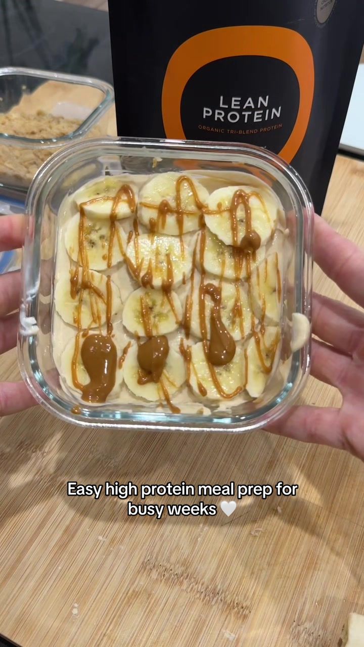 TikTok post by @_.breelee for Tropeaka. Caption reads: [...] High-protein overnight weetbix using....