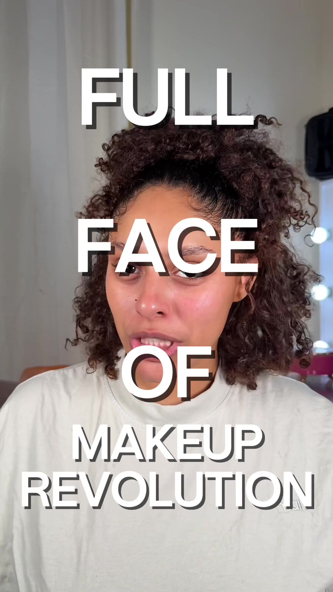 TikTok post by @allriyt for Makeup Revolution. Caption reads: Shopping for a full face of @Makeup Revolution 🛍️....