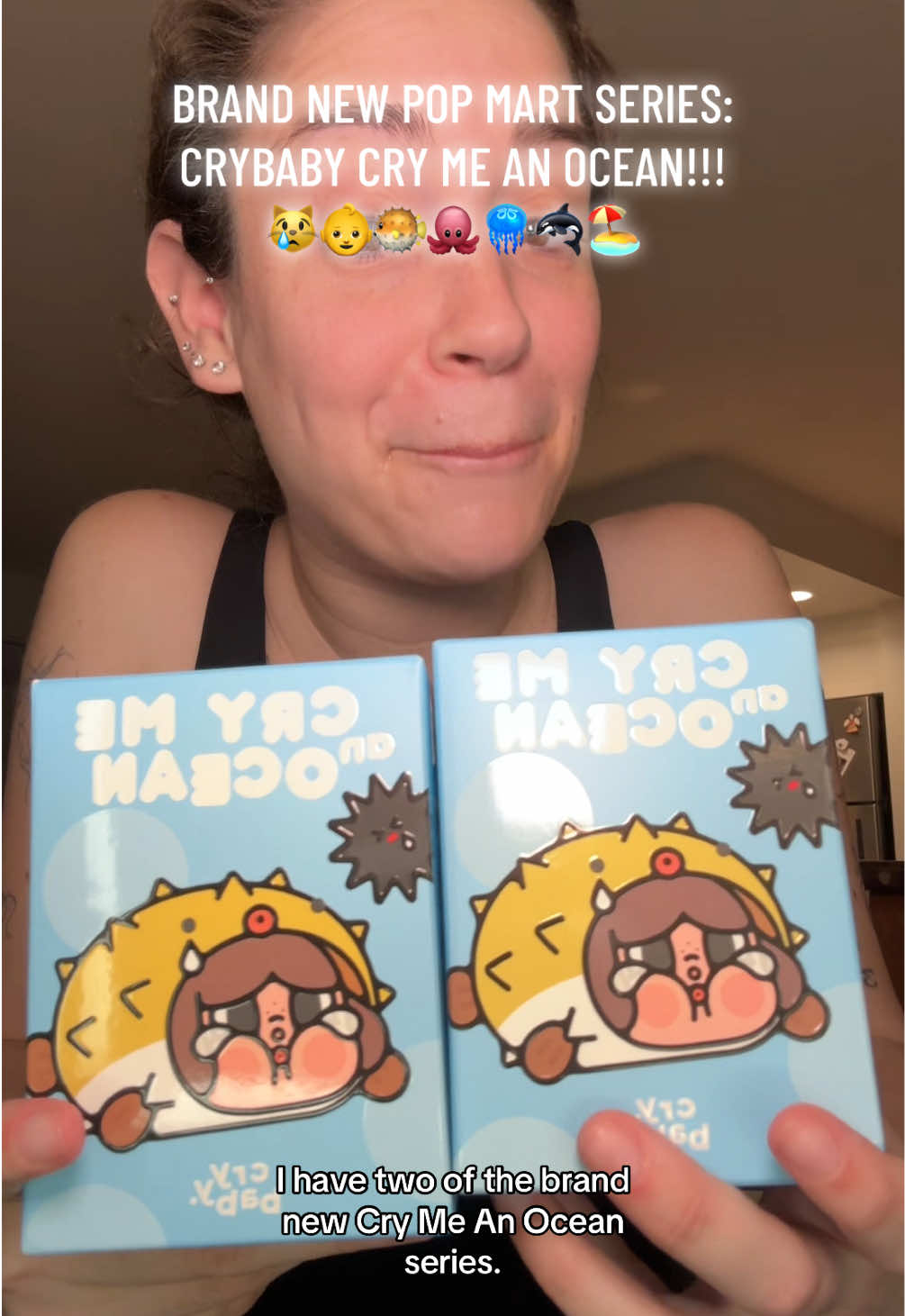 TikTok post by @birdy.bee for POP MART US SHOP. Caption reads: THANK YOU @POP MART US SHOP #blindbox #unboxing....