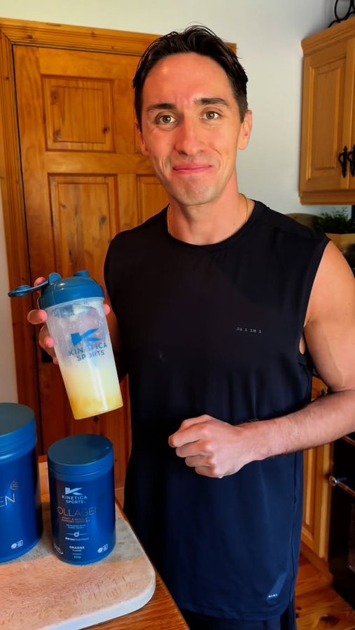 Instagram post by @gregoshea for Kinetica Sports. Caption reads: Little tip that helped me smash my marathon PB -....