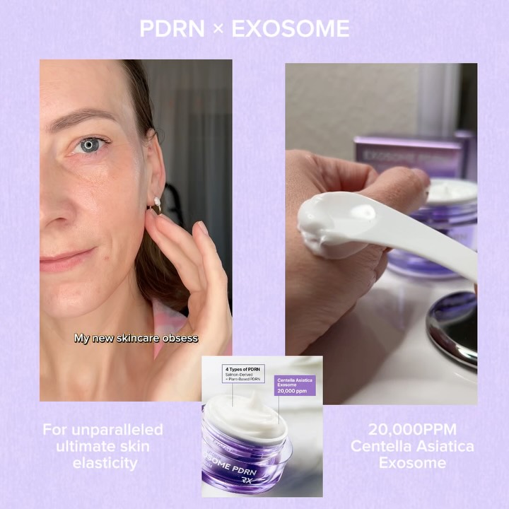 Instagram post by @olha_testerin for Maxclinic. Caption reads: Werbung Today I tried the MAXCLINIC Exosome PDRN....