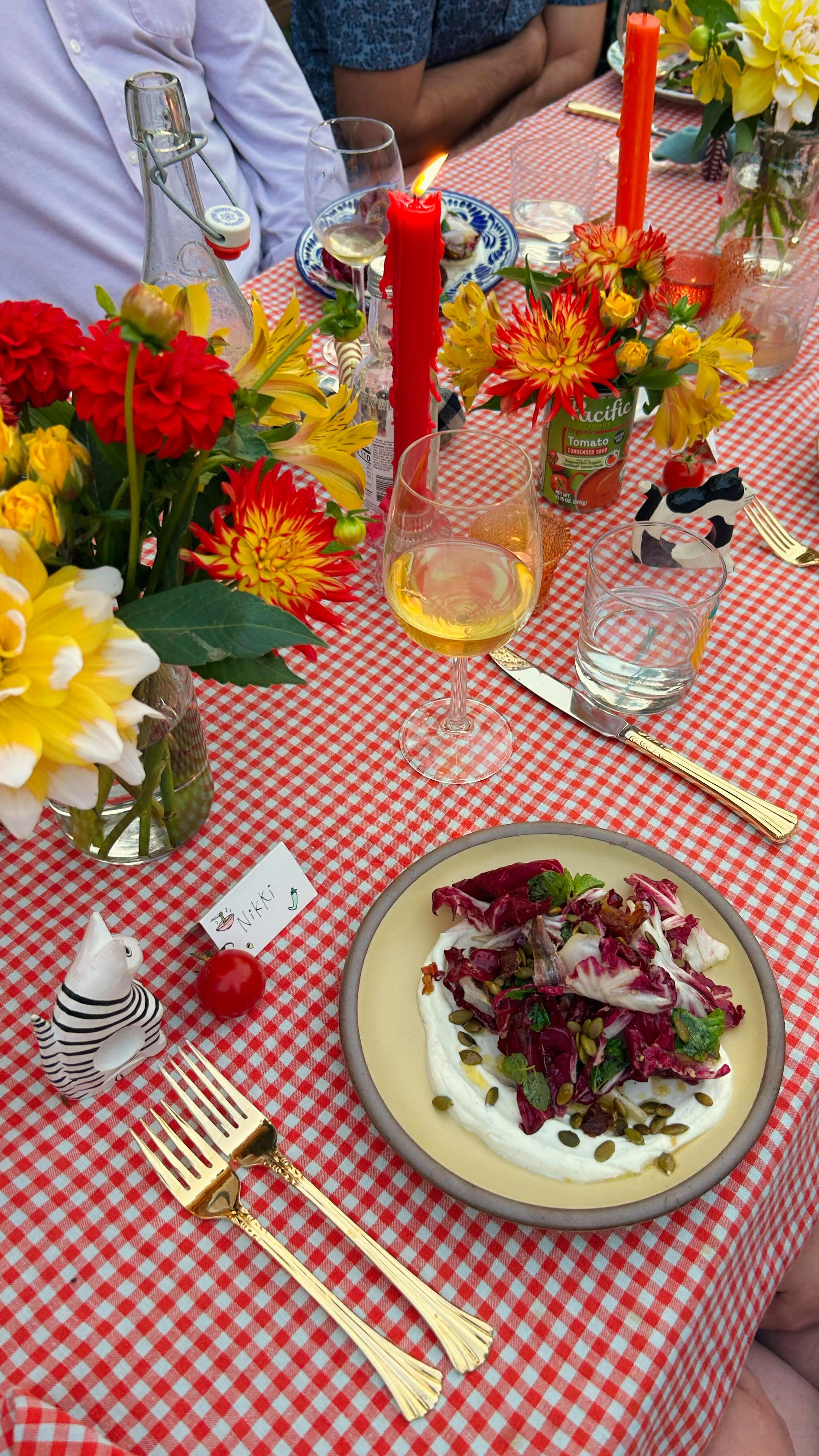 Instagram post by @cookingwithrel for Pacific Foods. Caption reads: BTS of our Broth Girl Summer Supper Club with....