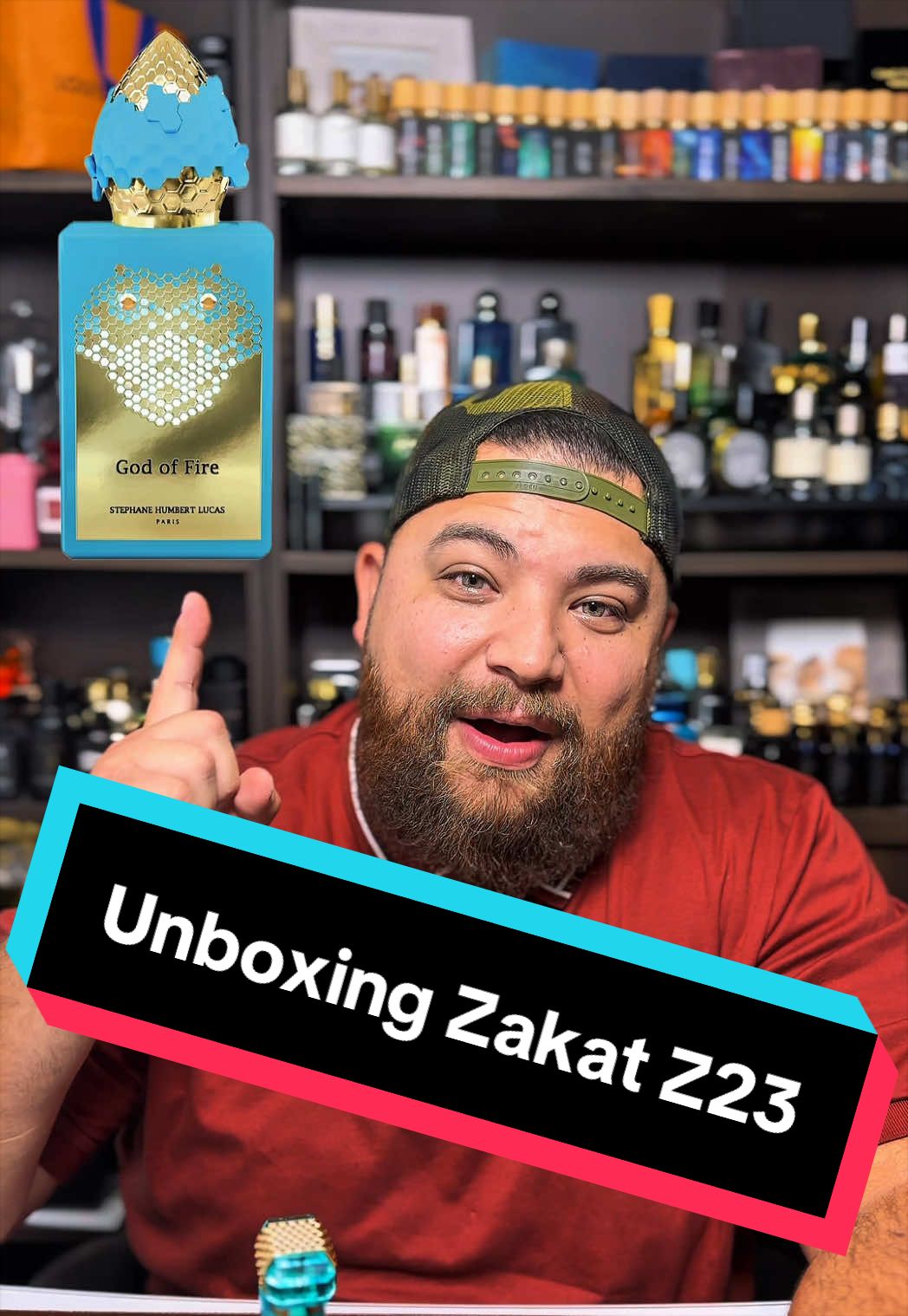 TikTok post by @geo335st for OudLash. Caption reads: [...] Z23 fragrance Zakat Z23 inspired by @Oudlash....