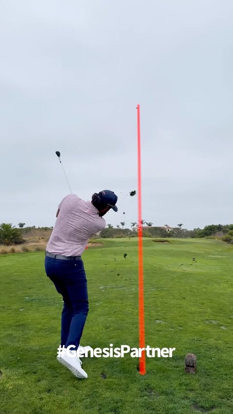 Instagram post by @holein1trickshots for Genesis USA. Caption reads: [...] it out live now! #GenesisPartner #GenesisUSA.