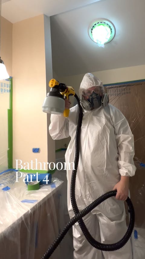 Instagram post by @perkinsonparkway for Wagner SprayTech. Caption reads: [...] whole bathroom. And yes… I used my....