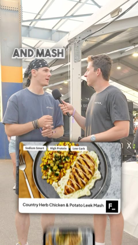 Instagram post by @chris_stocks_ for Factor. Caption reads: [...] your go-to HYROX meal? 👀 Check out....