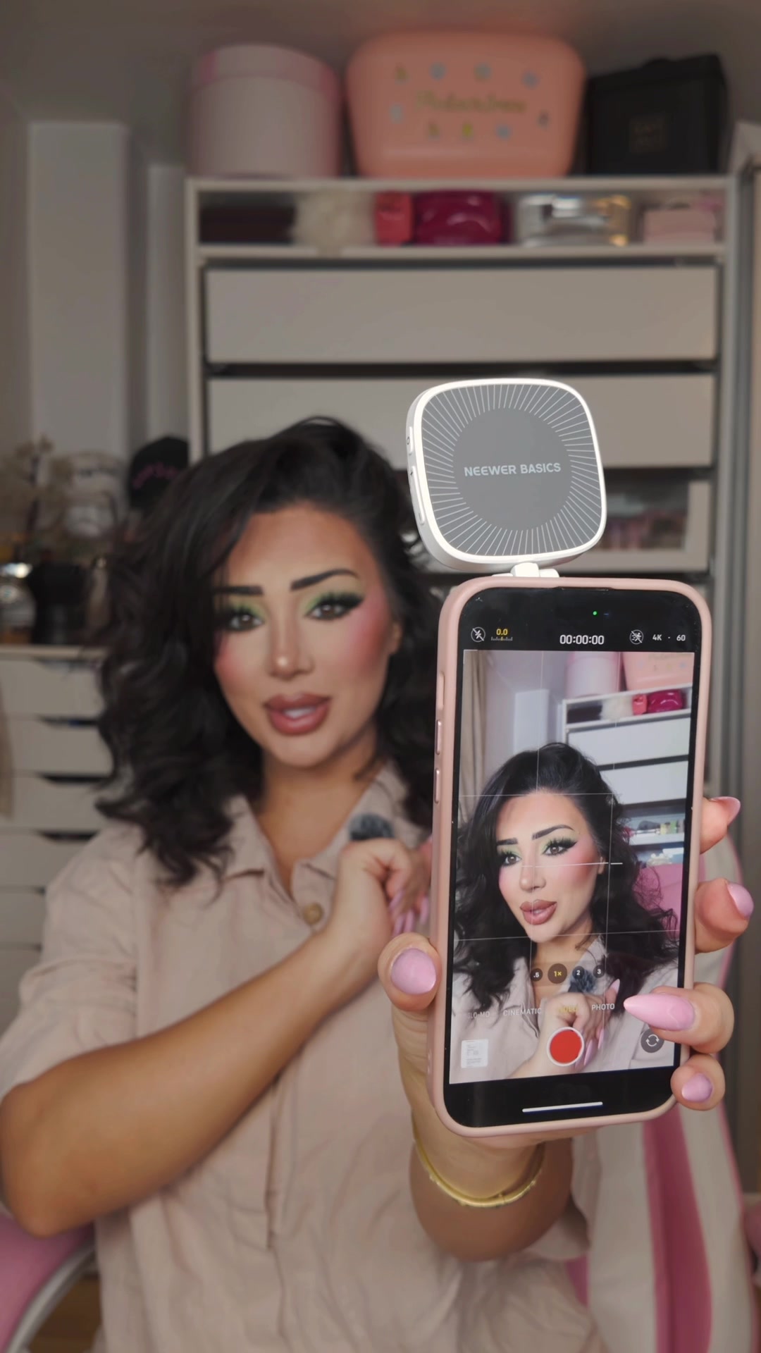 TikTok post by @zhilabeauty for NEEWER. Caption reads: ✨ From £29.99 down to just £14.99 ✨ The NEEWER....