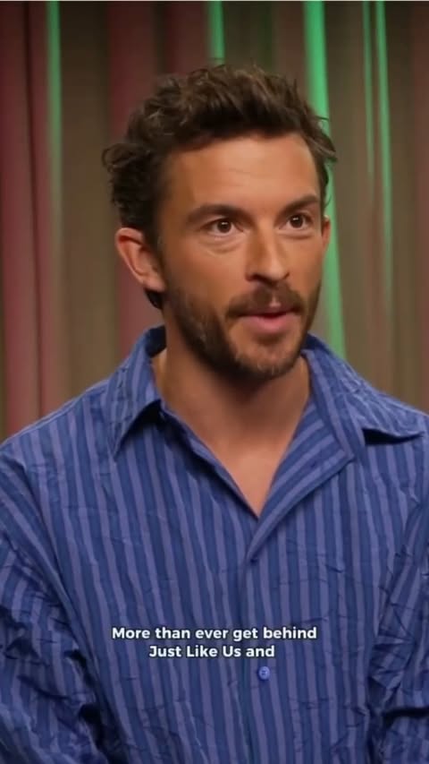 Instagram post by @jonathanbaileystan for JustGiving. Caption reads: "Gay people have been there since the beginning of....